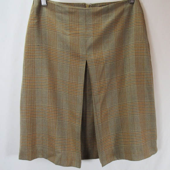 Banana Republic Dresses & Skirts - Banana Republic sz 6 Wool Blend Plaid Skirt Tan